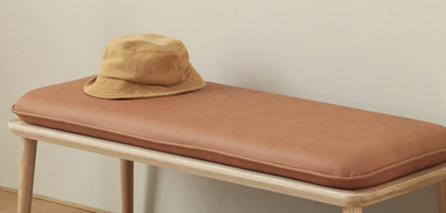 Custom genuine leather replacement cushion cover . window cushion cover, Ideal for benches, mid-century chairs, Leather Bench Cushion