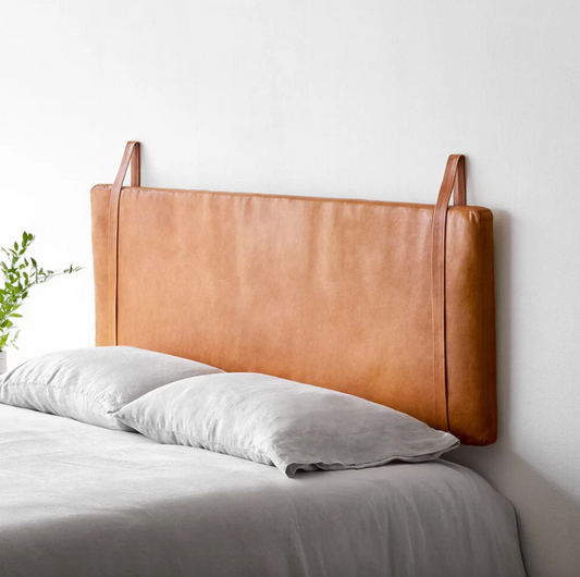 Genuine Leather Headboard,  Hanging Bed Headboard for Boho Bedroom Decor